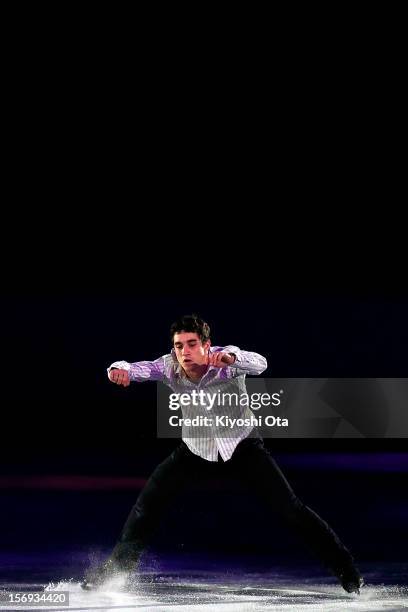 Javier Fernandez of Spain performs in the Gala Exhibition during day three of the ISU Grand Prix of Figure Skating NHK Trophy at Sekisui Heim Super...