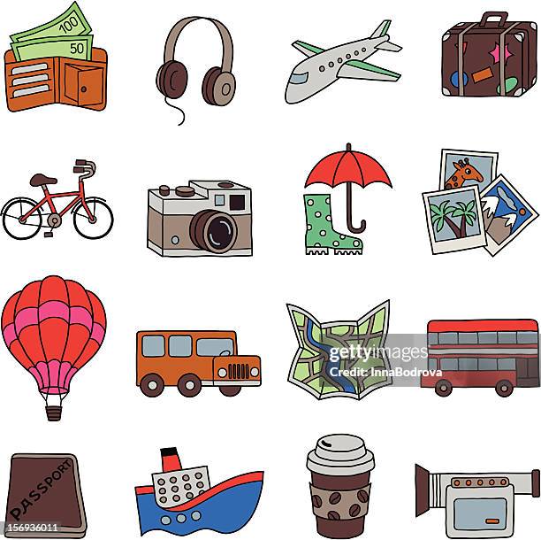 trevel icon. - car sunshade stock illustrations