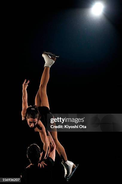 Marissa Castelli and Simon Shnapir of the United States perform in the Gala Exhibition during day three of the ISU Grand Prix of Figure Skating NHK...