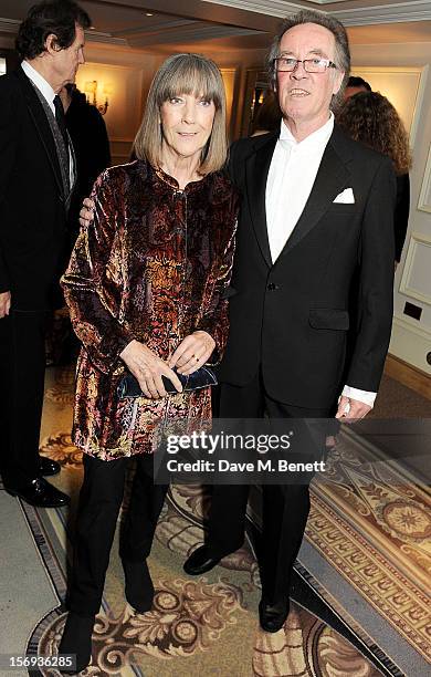 Dame Eileen Atkins and Bill Shepherd attend a drinks reception at the 58th London Evening Standard Theatre Awards in association with Burberry at The...