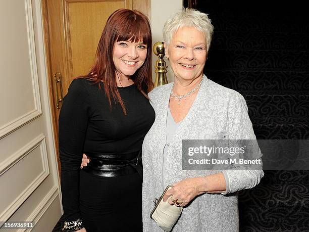 Dame Judi Dench and daughter Finty Williams attend a drinks reception at the 58th London Evening Standard Theatre Awards in association with Burberry...