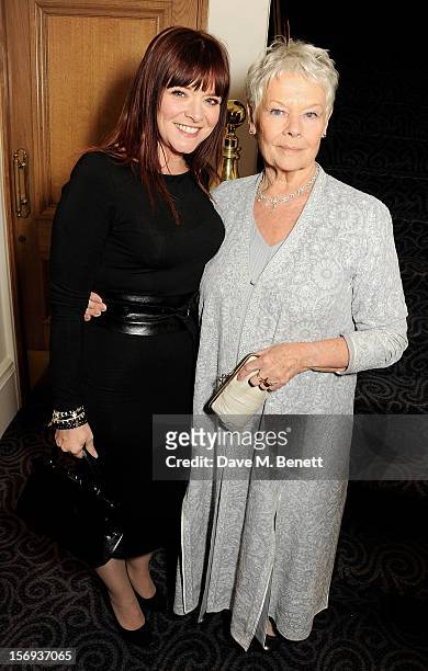 Dame Judi Dench and daughter Finty Williams attend a drinks reception at the 58th London Evening Standard Theatre Awards in association with Burberry...