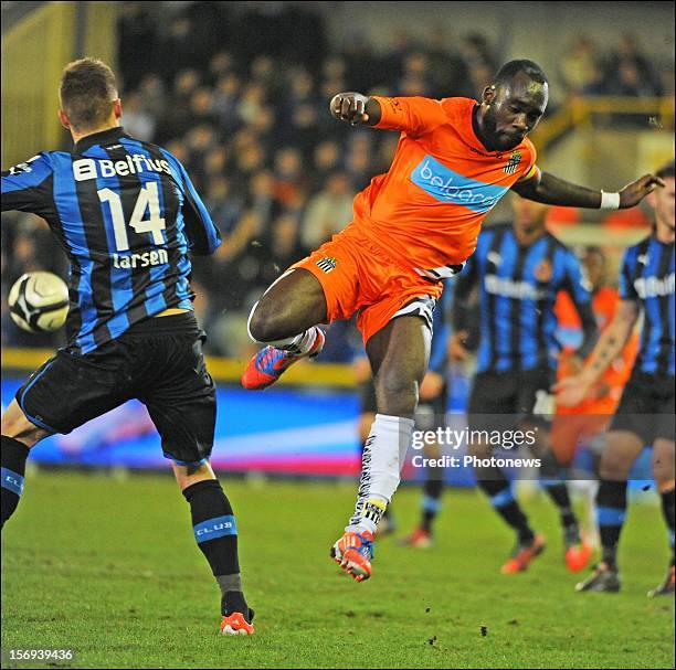 Herve Kage of Charleroi pictured during the Jupiler League match between Club Brugge K.V and R.C.S.Charleroi November 25, 2012 in Brugge, Belgium.