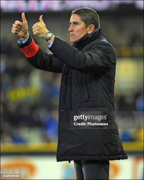 Head coach Juan Carlos Garrido of Club Brugge KV pictured during the Jupiler League match between Club Brugge K.V and R.C.S.Charleroi November 25,...