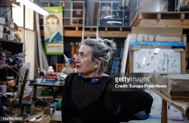The contemporary artist Carmen Calvo in her studio, in Plaza Maria Beneyto, on 25 July, 2023 in Valencia, Valencian Community, Spain. Carmen Calvo...