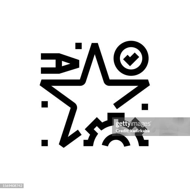 project features line icon, design, pixel perfect, editable stroke. logo, sign, symbol. - logo designer stock illustrations