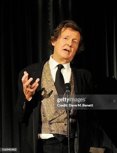 Sir David Hare accepts the Editor's Award at the 58th London Evening Standard Theatre Awards in association with Burberry at The Savoy Hotel on...