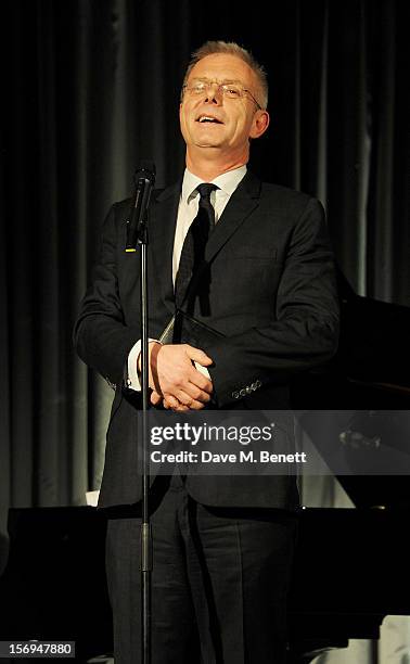 Stephen Daldry accepts an award at the 58th London Evening Standard Theatre Awards in association with Burberry at The Savoy Hotel on November 25,...