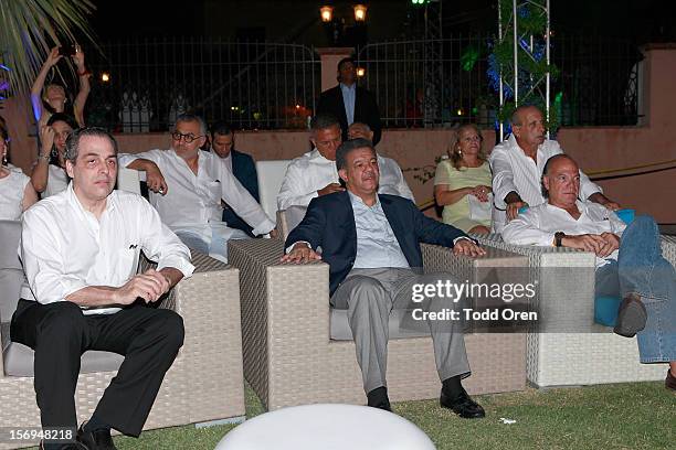 Ex President Leonel Fernandez watches a movie at the 6th Annual Dominican Republic Global Film Festival 2012 on November 16, 2012 in Santo Domingo,...