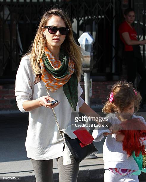 Jessica Alba and Honor Warren are seen on November 25, 2012 in Los Angeles, California.