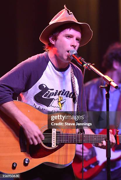 Scott McMicken of Dr. Dog performs at The Last Waltz Tribute Concert at The Warfield Theater on November 24, 2012 in San Francisco, California.