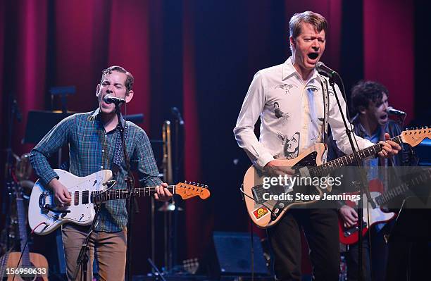 Sam Cohen and Nels Cline perform at The Last Waltz Tribute Concert at The Warfield Theater on November 24, 2012 in San Francisco, California.