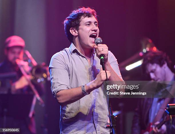 John Van Deusen of The Lonely Forest performs at The Last Waltz Tribute Concert at The Warfield Theater on November 24, 2012 in San Francisco,...