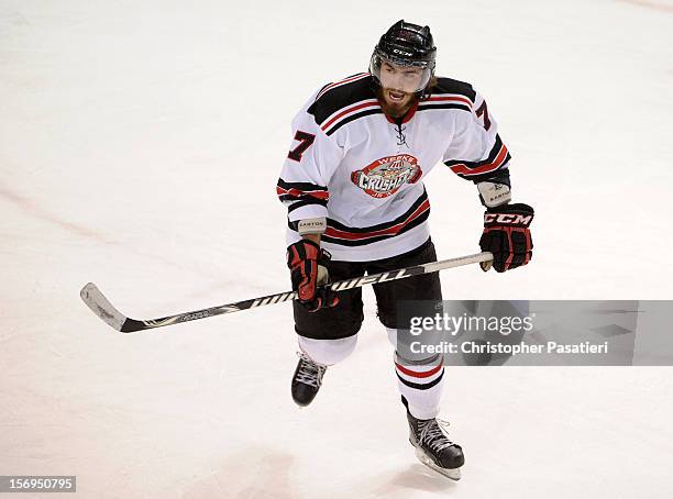 Andrew Darrigo of the Weeks Crushers skates during the game against the Summerside Western Capitals on November 25, 2012 at the Consolidated Credit...