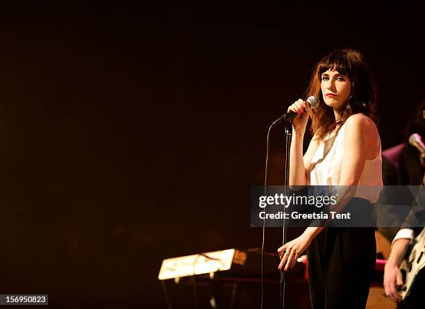 Carice van Houten performs supporting Rufus Wainwright at the Heineken Music Hall on November 25, 2012 in Amsterdam, Netherlands.