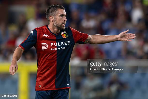 Kevin Strootman of Genoa CFC gestures during the pre-season friendly football match between Genoa CFC and AS Monaco. Genoa CFC won 1-0 over AS Monaco.