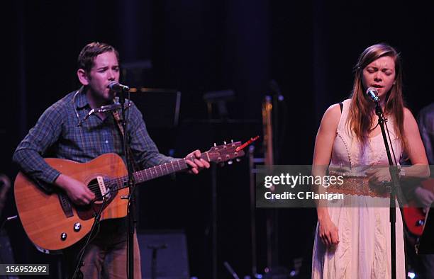 Sam Cohen and Jocie Adams perform at The Last Waltz Tribute Concert at The Warfield Theater on November 24, 2012 in San Francisco, California.