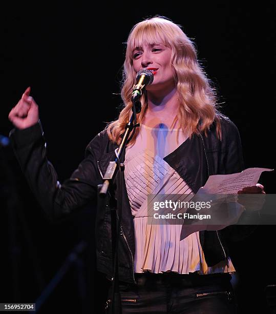 Actress Beth Behrs of the Tv Show 2 Broke Girls performs at The Last Waltz Tribute Concert at The Warfield Theater on November 24, 2012 in San...