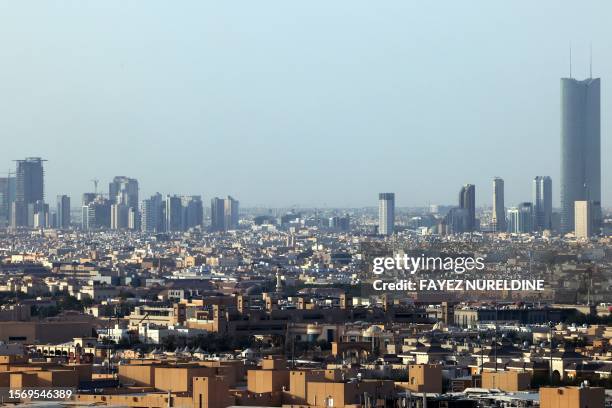 Picture shows a general view of Riyadh city, on August 1, 2023. Saudi Arabia announced on August 1 a $1.2 billion grant for Yemen's internationally...