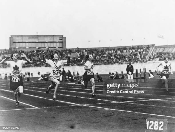 American athlete Betty Robinson wins the final of the women's 100 Metres event during the Olympic Games at the Olympic Stadium, Amsterdam, 31st July...