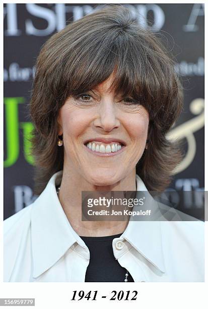 Director Nora Ephron arrives at the Los Angeles Premiere "Julie & Julia" at Mann Village Theatre on July 27, 2009 in Westwood, Los Angeles,...
