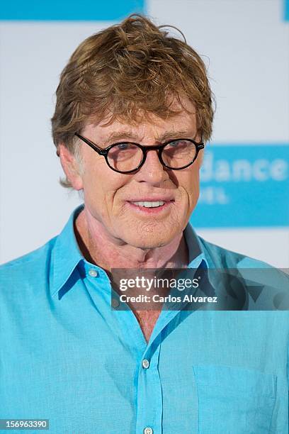 Actor Robert Redford attends a photocall for Sundance Channel at the Ritz Hotel on November 26, 2012 in Madrid, Spain.