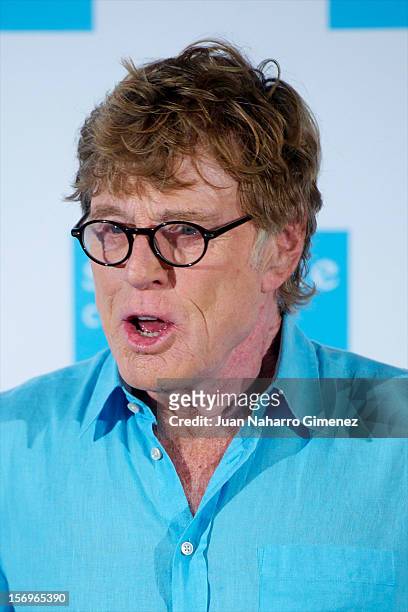 Robert Redford attends "Sundance Channel" photocall at Ritz Hotel on November 26, 2012 in Madrid, Spain.