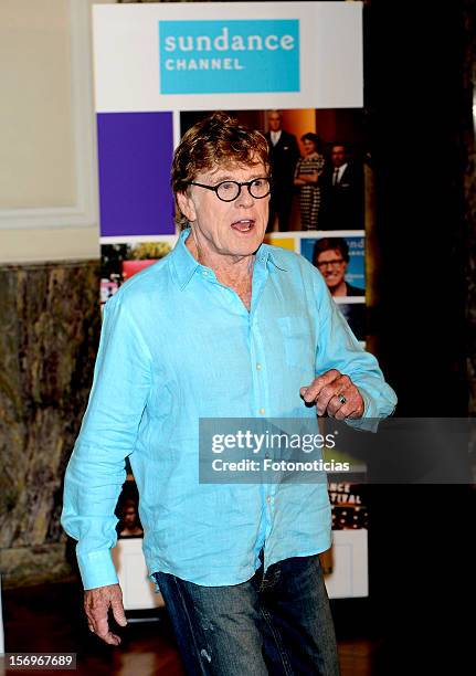 Robert Redford attends a photocall for Sundance Channel at The Ritz Hotel on November 26, 2012 in Madrid, Spain.