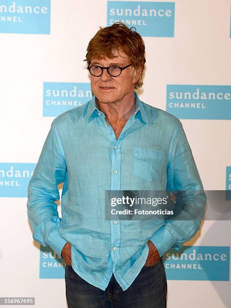 Robert Redford attends a photocall for Sundance Channel at The Ritz Hotel on November 26, 2012 in Madrid, Spain.