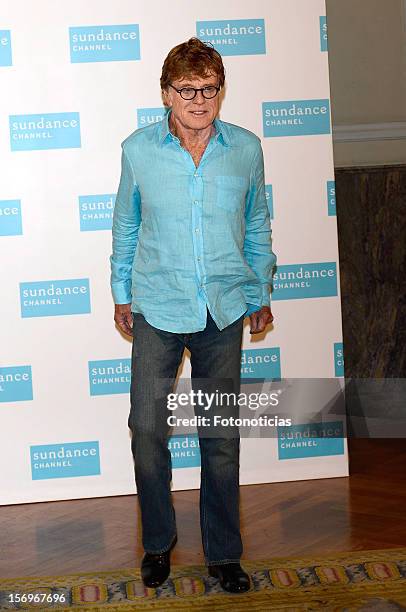 Robert Redford attends a photocall for Sundance Channel at The Ritz Hotel on November 26, 2012 in Madrid, Spain.