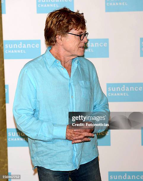 Robert Redford attends a photocall for Sundance Channel at The Ritz Hotel on November 26, 2012 in Madrid, Spain.