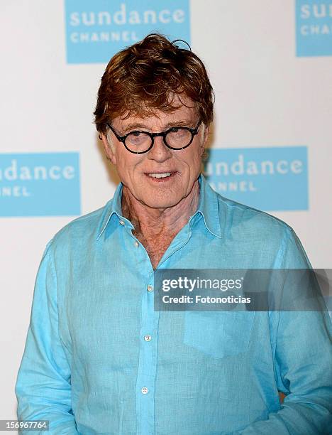 Robert Redford attends a photocall for Sundance Channel at The Ritz Hotel on November 26, 2012 in Madrid, Spain.
