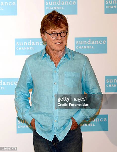 Robert Redford attends a photocall for Sundance Channel at The Ritz Hotel on November 26, 2012 in Madrid, Spain.