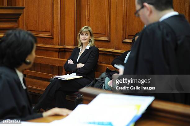 Dr Jeanette Parkes attends the trial of accused murderer Xolile Mngeni at Cape Town High Court on November 26, 2012 in Cape Town, South Africa....