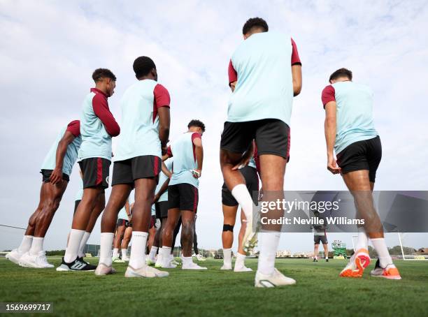 Unai Emery head coach of Aston Villa in action during a training session on July 24, 2023 in Orlando, Florida.