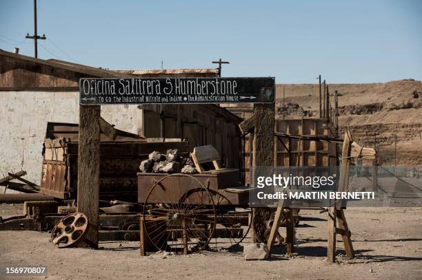 Picture taken at the ex Humberstone saltpeter, near Pozo Almonte in the Atacama Desert in the Tarapaca Region some 800 km north of the Chilean...