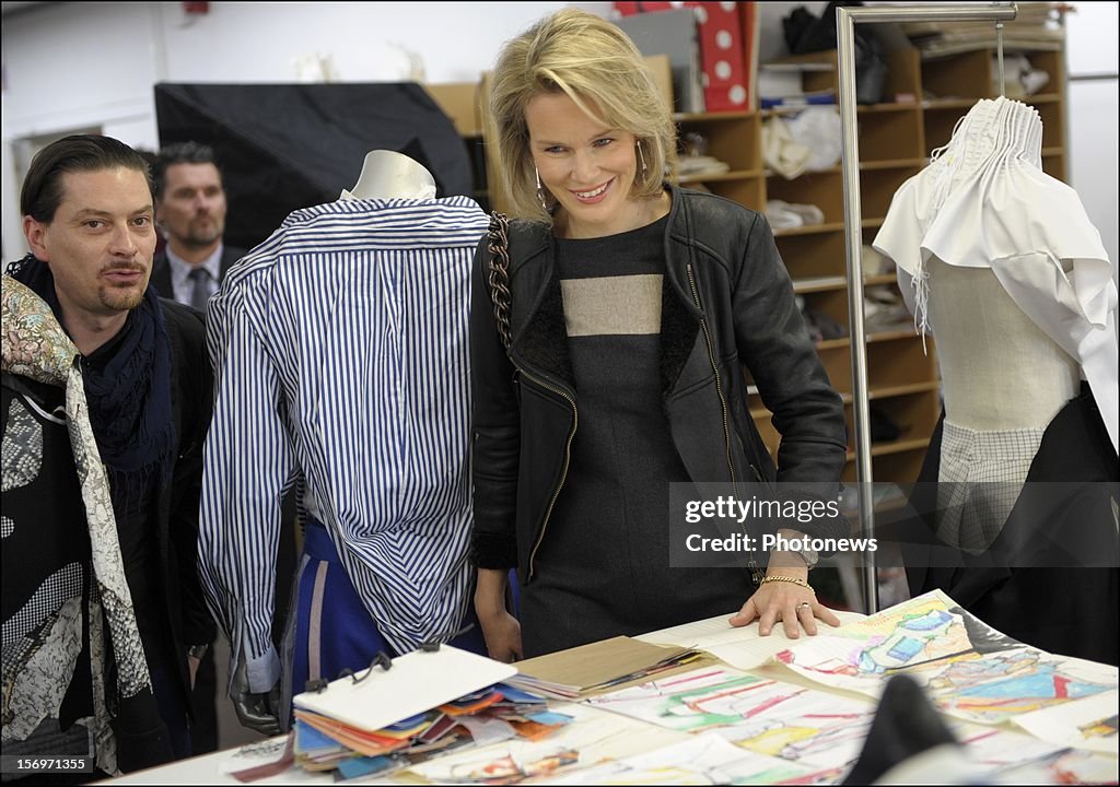 Princess Mathilde Visits "La Cambre"