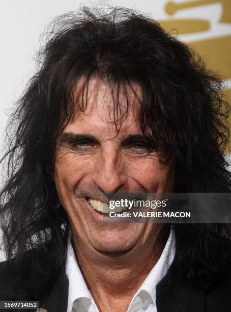 Alice Cooper poses during the 52nd annual Grammy Awards in Los Angeles, California on January 31, 2010. AFP PHOTO / VALERIE MACON