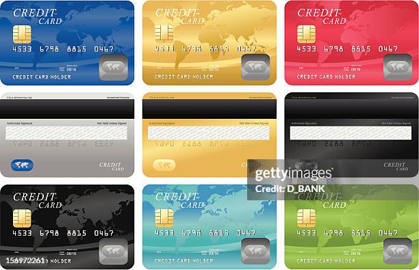 ilustraciones, imágenes clip art, dibujos animados e iconos de stock de plantilla de tarjeta de crédito - credit card