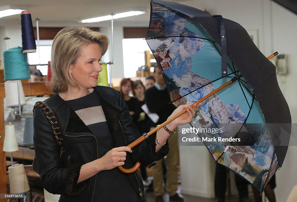 Princess Mathilde Of Belgium Visits ENFAV Arts Academy