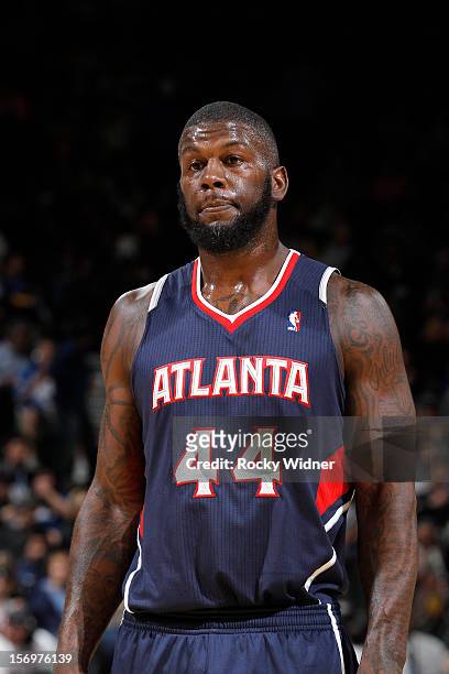 Ivan Johnson of the Atlanta Hawks in a game against the Golden State Warriors on November 14, 2012 at Oracle Arena in Oakland, California. NOTE TO...