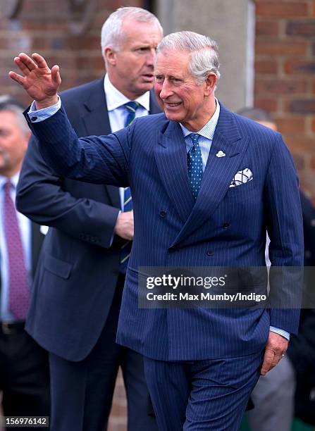 Prince Charles, Prince of Wales accompanied by Jamie Oliver visits Carshalton Boys Sports College to see how the school has transformed its approach...
