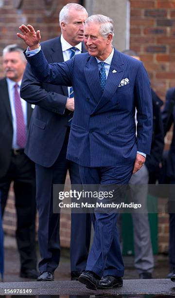 Prince Charles, Prince of Wales accompanied by Jamie Oliver visits Carshalton Boys Sports College to see how the school has transformed its approach...