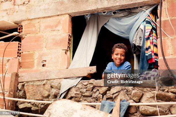 young brazilian boy - fattigkvarter bildbanksfoton och bilder