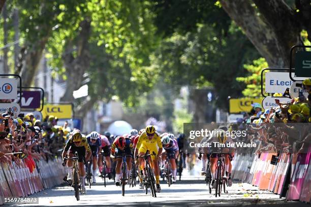 Marianne Vos of The Netherlands and Team Jumbo-Visma, Lotte Kopecky of Belgium and Team SD Worx - Protime - Yellow Leader Jersey and stage winner of...