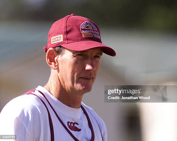 Wayne Bennett of Queensland in action during a Queensland State of Origin Training session held at the Southport Junior Rugby League Club, Owen Park,...