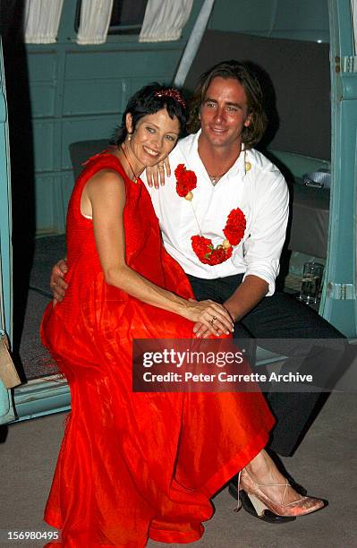 Australian actor Kip Gamblin and dancer Linda Ridgeway at their wedding reception on March 20, 2004 in Sydney, Australia.