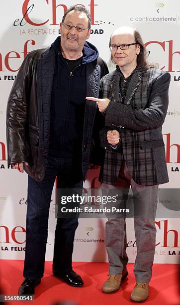 Jean Reno and Santiago Segura attend 'El chef, la receta de la felicidad' premiere photocall at Palafox cinema on November 26, 2012 in Madrid, Spain.