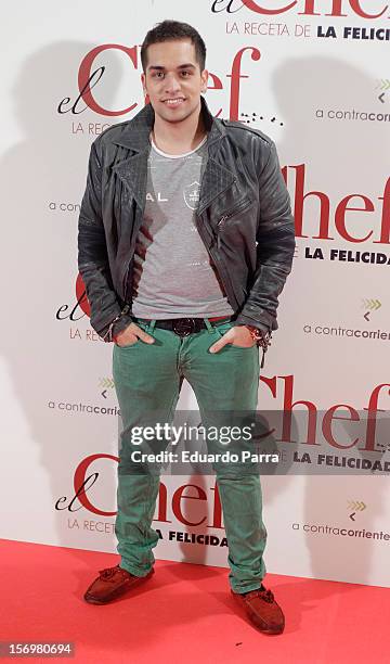 Christian Sanchez attends 'El chef, la receta de la felicidad' premiere photocall at Palafox cinema on November 26, 2012 in Madrid, Spain.
