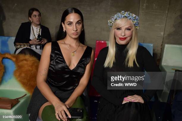 Sagg Napoli and Ilona Staller in front row at Bottega Veneta RTW Spring/Summer 2023 photographed on September 24, 2022 in Milan, Italy.